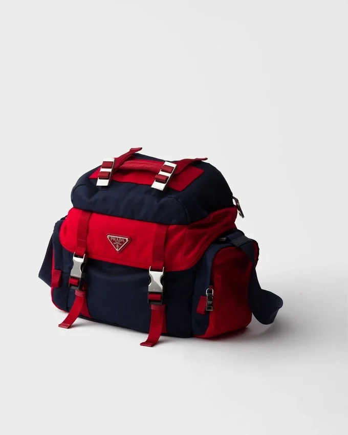 Bolso de hombro de Re-Nylon y cuero Bolso de hombro de Re-Nylon y cuero