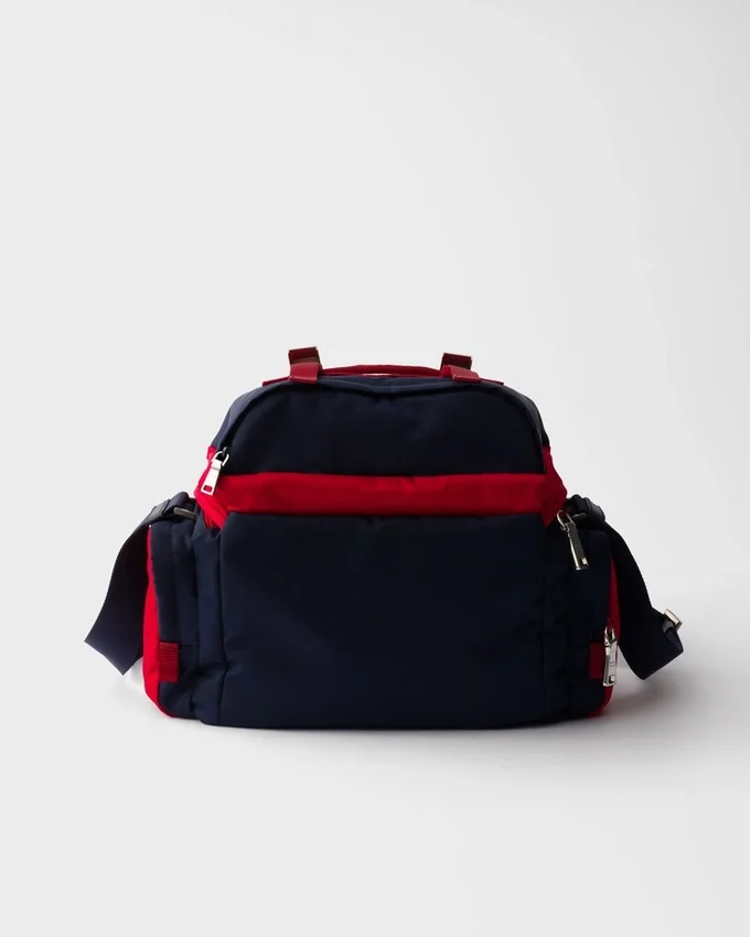 Bolso de hombro de Re-Nylon y cuero Bolso de hombro de Re-Nylon y cuero