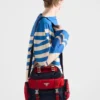 Bolso de hombro de Re-Nylon y cuero Bolso de hombro de Re-Nylon y cuero