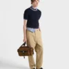 Bolso de hombro de Re-Nylon y cuero Bolso de hombro de Re-Nylon y cuero