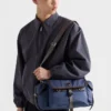 Bolso de hombro de Re-Nylon y cuero Bolso de hombro de Re-Nylon y cuero