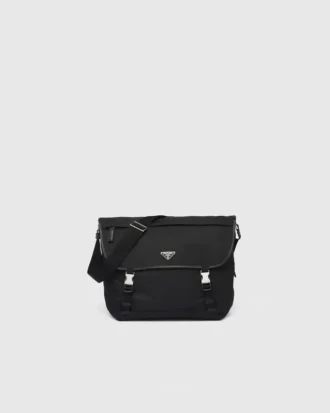 Bolso de hombro de Re-Nylon y piel Saffiano