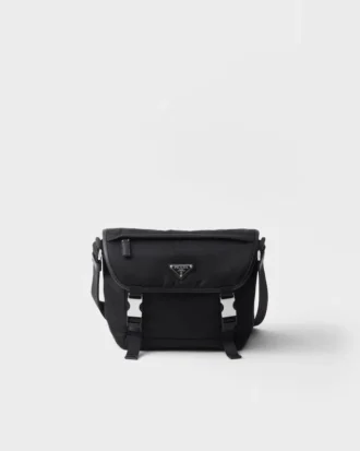 Bolso de hombro de Re-Nylon y piel Saffiano