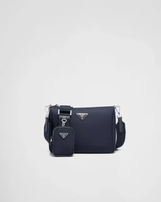 Bolso de hombro de Re-Nylon y piel Saffiano