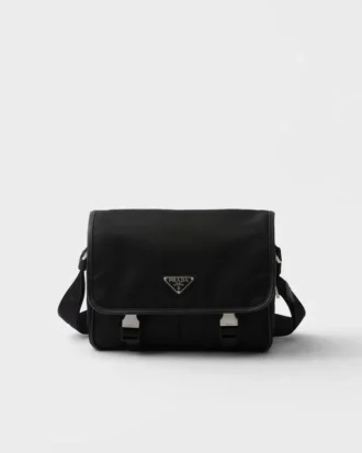 Bolso de hombro de Re-Nylon y piel Saffiano
