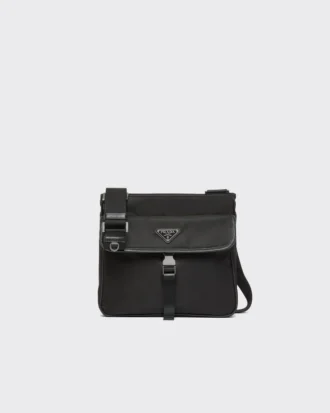 Bolso de hombro de Re-Nylon y piel Saffiano