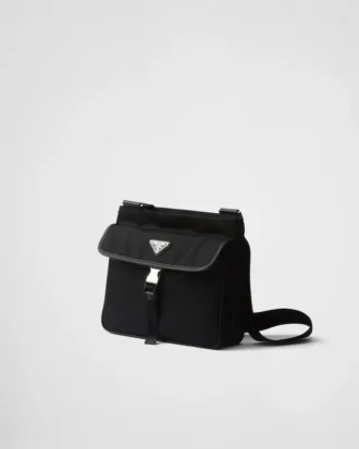Bolso de hombro de Re-Nylon y piel Saffiano Bolso de hombro de Re-Nylon y piel Saffiano