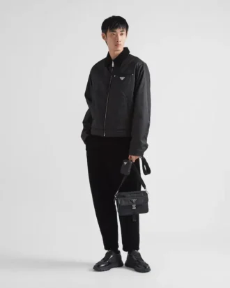 Bolso de hombro de Re-Nylon y piel Saffiano