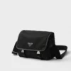 Bolso de hombro de Re-Nylon y piel Saffiano Bolso de hombro de Re-Nylon y piel Saffiano