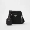 Bolso de hombro de Re-Nylon y Saffiano Bolso de hombro de Re-Nylon y Saffiano