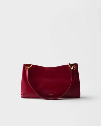Bolso de hombro grande de cuero Prada Etude