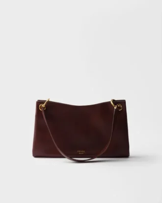 Bolso de hombro grande de cuero Prada Etude