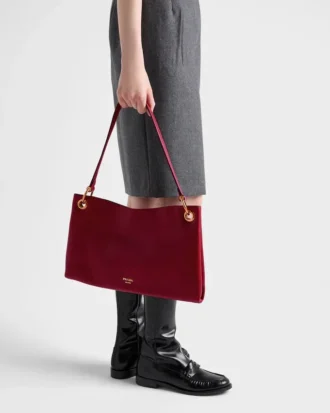 Bolso de hombro grande de cuero Prada Etude