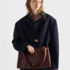 Bolso de hombro grande de cuero Prada Etude Bolso de hombro grande de cuero Prada Etude