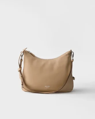 Bolso de hombro grande de cuero Prada Fold