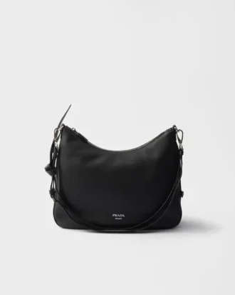 Bolso de hombro grande de cuero Prada Fold