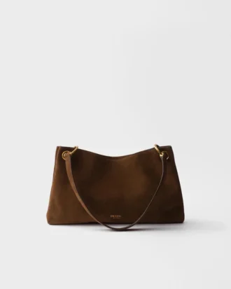 Bolso de hombro grande de gamuza Etude de Prada