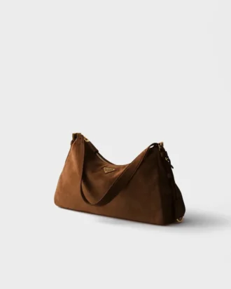 Bolso de hombro grande de gamuza Prada Aimae