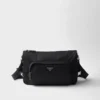 Bolso de hombro grande de Re-Nylon y piel Saffiano Bolso de hombro grande de Re-Nylon y piel Saffiano