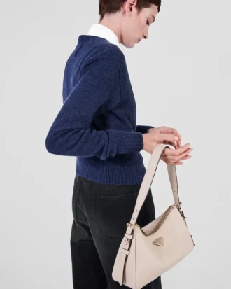 Bolso de hombro mediano de cuero Prada Aimae