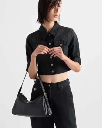 Bolso de hombro mediano de cuero Prada Aimae