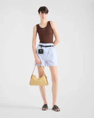 Bolso de hombro mediano de cuero Prada Aimae