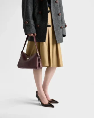 Bolso de hombro mediano de cuero Prada Aimae