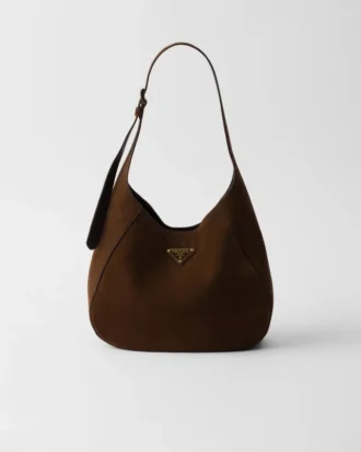 Bolso de hombro mediano de gamuza