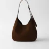 Bolso de hombro mediano de gamuza Bolso de hombro mediano de gamuza