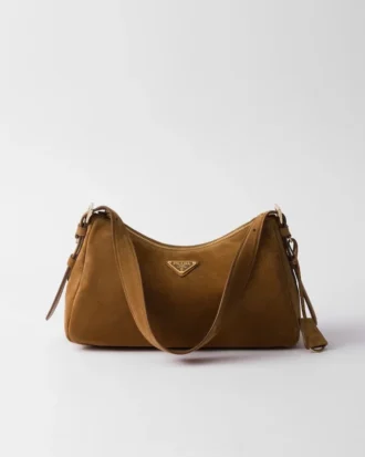 Bolso de hombro mediano de gamuza Prada Aimae