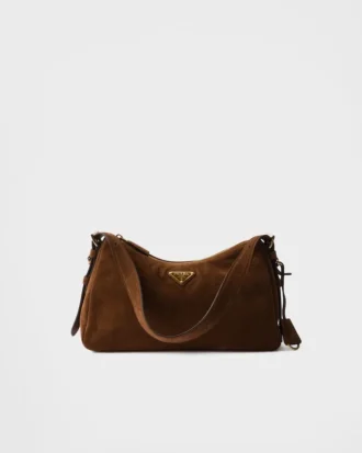 Bolso de hombro mediano de gamuza Prada Aimae