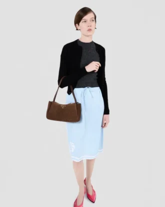 Bolso de hombro mediano de gamuza Prada Darling