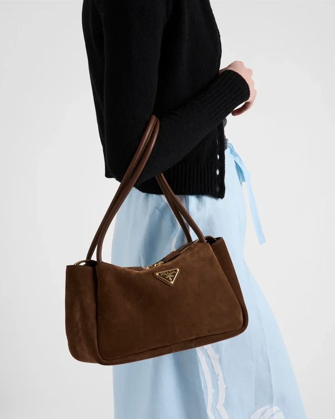 Bolso de hombro mediano de gamuza Prada Darling Bolso de hombro mediano de gamuza Prada Darling