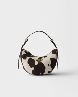 Bolso de hombro mini de cuero estampado Prada Arqua