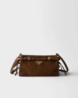 Bolso de hombro pequeño de gamuza Prada Bonnie
