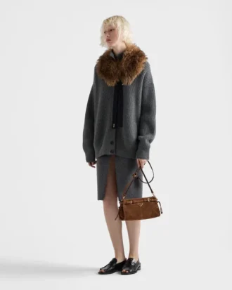 Bolso de hombro pequeño de gamuza Prada Bonnie