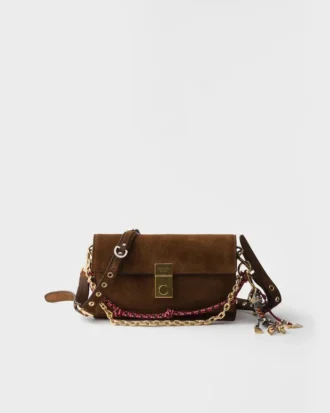 Bolso de hombro pequeño de gamuza Prada Soft de Prada Bolso de hombro pequeño de gamuza Prada Soft de Prada