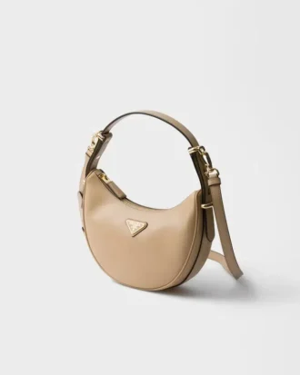 Bolso de hombro pequeño de piel Prada Arqua