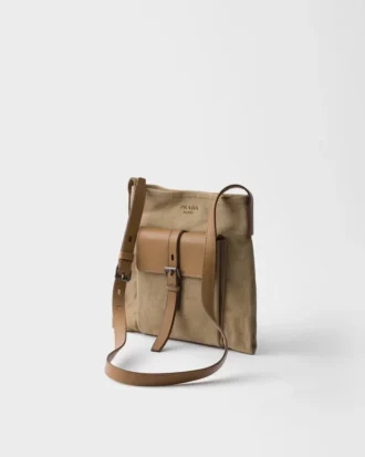 Bolso de hombro Prada Route de lona y cuero Bolso de hombro Prada Route de lona y cuero