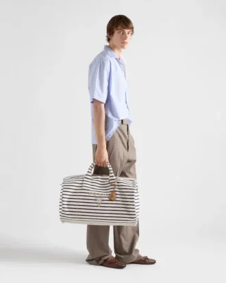 Bolso de lona a rayas