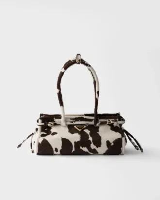 Bolso de mano mediano de cuero estampado Prada Bonnie
