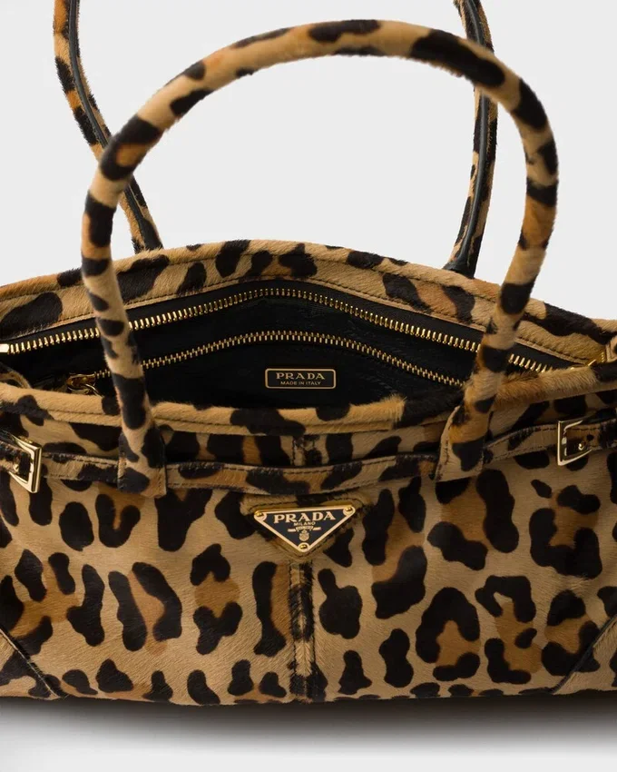 Bolso de mano mediano de cuero estampado Prada Bonnie Bolso de mano mediano de cuero estampado Prada Bonnie