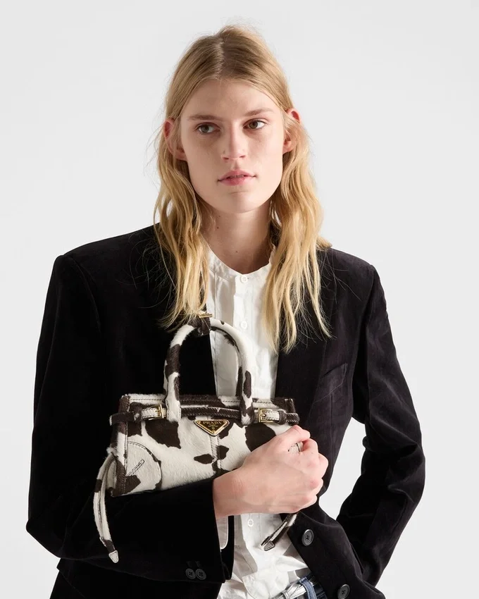 Bolso de mano Prada Bonnie Mini de piel estampada Bolso de mano Prada Bonnie Mini de piel estampada