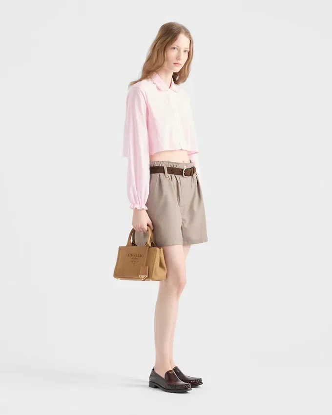 Bolso de mano Prada Jardiniare Mini de lona de algodón Bolso de mano Prada Jardiniare Mini de lona de algodón