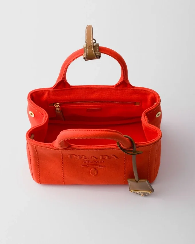 Bolso de mano Prada Jardiniare Mini de lona de algodón Bolso de mano Prada Jardiniare Mini de lona de algodón