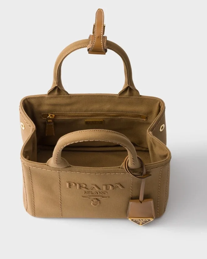 Bolso de mano Prada Jardiniare Mini de lona de algodón Bolso de mano Prada Jardiniare Mini de lona de algodón