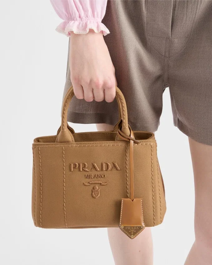 Bolso de mano Prada Jardiniare Mini de lona de algodón Bolso de mano Prada Jardiniare Mini de lona de algodón