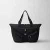 Bolso de viaje de Re-Nylon y cuero Bolso de viaje de Re-Nylon y cuero