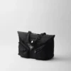 Bolso de viaje de Re-Nylon y cuero Bolso de viaje de Re-Nylon y cuero