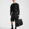 Bolso de viaje de Re-Nylon y cuero Bolso de viaje de Re-Nylon y cuero